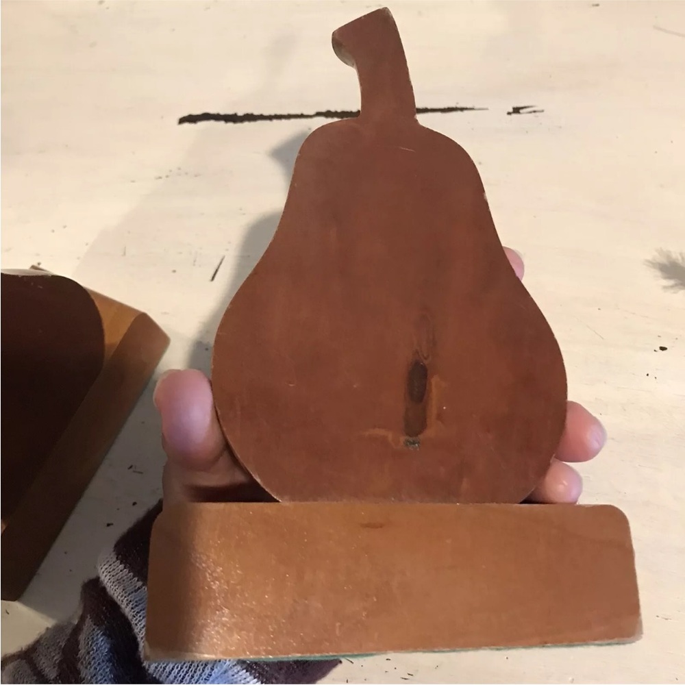 Vintage MCM Ironwood Matching Pear Bookends Art Deco - Picture 13 of 16
